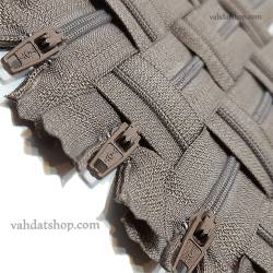 زیپ 20 سانت دنده 3 قهوه ای کد 072 بسته ای