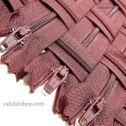 زیپ 20 سانت دنده 3 زرشکی کد 864 بسته ای