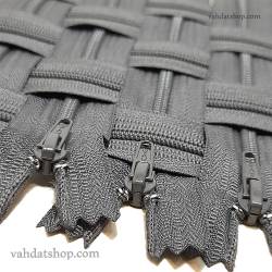 زیپ 20 سانت دنده 4 طوسی کد 301 بسته ای