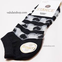 جوراب زنانه STANCE شیشه ای  سفید مشکی طرح 1