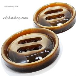 دکمه 2 سایز پالتویی چهارسوراخ کشیده شکلاتی