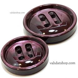 دکمه 2 سایز پالتویی چهارسوراخ کشیده زرشکی