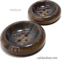 دکمه 2 سایز اسپورت چهارسوراخ قهوه ای