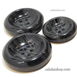 دکمه 3 سایز اسپورت چهارسوراخ گود دودی