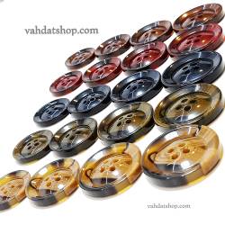 دکمه 4 سایز پالتویی چهارسوراخ برجسته سری