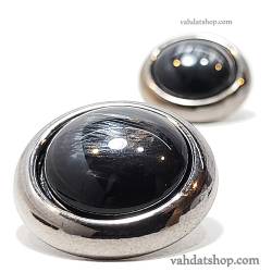 دکمه 2 سایز پایه دار مشکی دور نقره ای