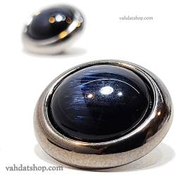 دکمه 2 سایز پایه دار سرمه ای دور نقره ای