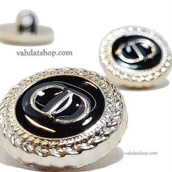 دکمه 2 سایز پایه دار طلایی مشکی CD