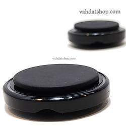 دکمه 2 سایز تونلی مخملی مشکی دور نقره ای