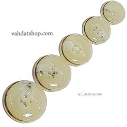 دکمه پالتویی 5 سایز سفید