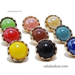 دکمه شومیزی طرح مرواریدی دور طلایی