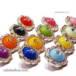 دکمه شومیزی طرح وسط نگین دور طلایی