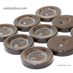 دکمه پیراهن مردانه صدفی قهوه ای