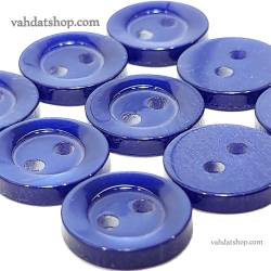 دکمه پیراهن مردانه صدفی آبی کاربنی