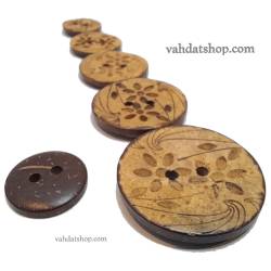 دکمه چوبی 5 سایز کد W981