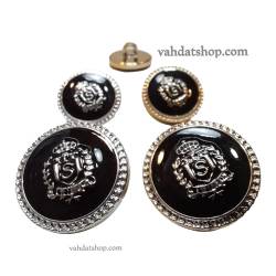 دکمه پایه دار 2 سایز طلایی و نقره ای کد W794