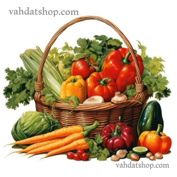 برچسب حرارتی سبد سبزیجات بزرگ