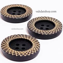 دکمه ویژه تک سایز اسپرت چوبی مشکی