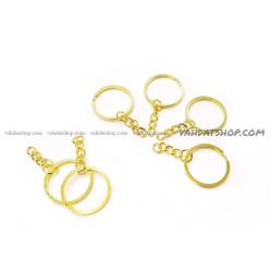 حلقه سر کلیدی زنجیردار طلایی