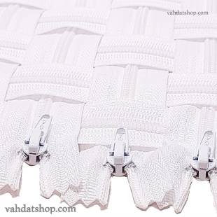 زیپ 20 سانت دنده 4 سفید 100 عددی