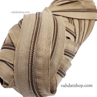 زیپ متری کرم سیر دنده 5 پلاستیک