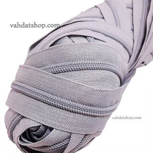 زیپ متری نقره ای دنده 5 پلاستیک