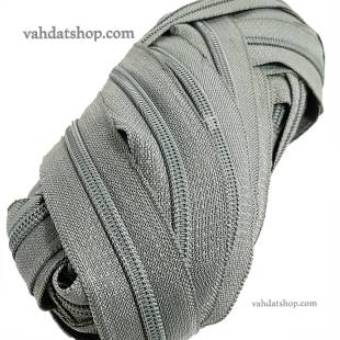 زیپ متری طوسی دنده 5 پلاستیک کد 1