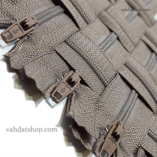 زیپ 20 سانت دنده 3 قهوه ای کد 072