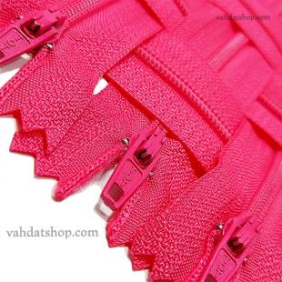 زیپ 20 سانت دنده 3 سرخابی کد 516 بسته ای