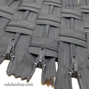 زیپ 20 سانت دنده 4 طوسی کد 155 بسته ای