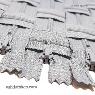 زیپ 20 سانت دنده 4 طوسی کد 343 بسته ای