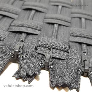 زیپ 20 سانت دنده 4 طوسی کد 301