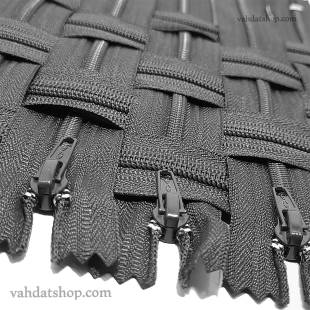 زیپ 20 سانت دنده 4 طوسی کد 156 بسته ای