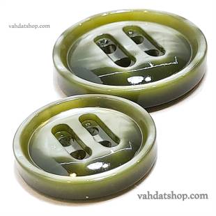 دکمه 2 سایز پالتویی چهارسوراخ کشیده سبز پسته ای