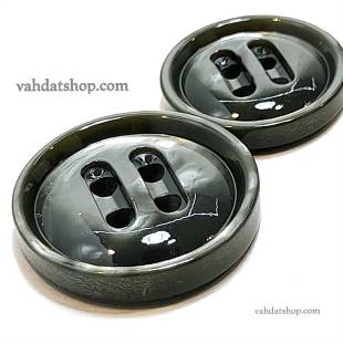 دکمه 2 سایز پالتویی چهارسوراخ کشیده سبز یشمی