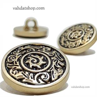 دکمه 2 سایز پایه دار طلایی مشکی طرح 2