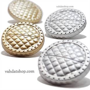 دکمه 2 سایز پایه دار طلایی نقره ای طرح لوزی