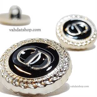 دکمه 2 سایز پایه دار طلایی مشکی CD