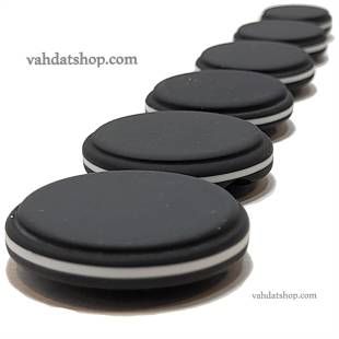 دکمه 6 سایز تونلی مشکی مات دور سفید