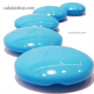 دکمه 5 سایز ساده تونلی فیروزه ای