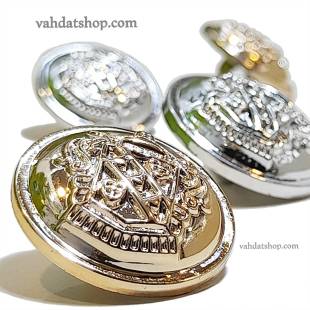 دکمه 2 سایز پایه دار طلایی نقره ای طرح 2