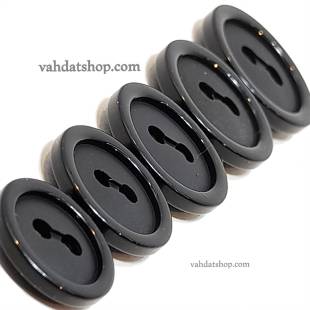 دکمه پالتویی 5 سایز مشکی لبه دار