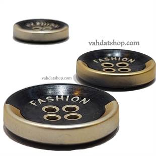 دکمه 3 سایز اسپرت مشکی چهار سوراخ FASHION نیمه طلایی