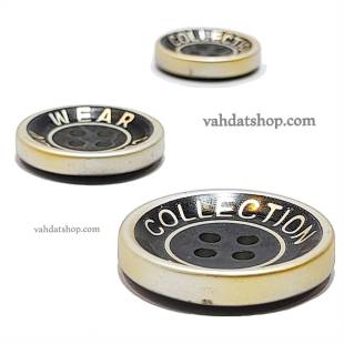 دکمه 3 سایز اسپرت مشکی چهار سوراخ WEAR