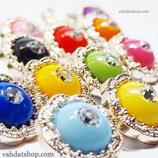 دکمه شومیزی طرح وسط نگین دور طلایی