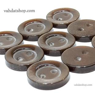 دکمه پیراهن مردانه صدفی قهوه ای