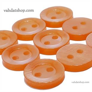دکمه پیراهن مردانه صدفی نارنجی روشن