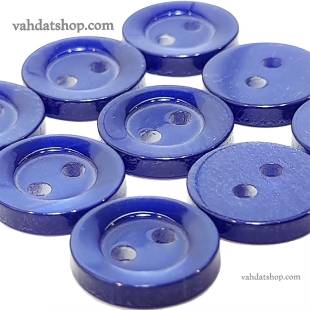 دکمه پیراهن مردانه صدفی آبی کاربنی