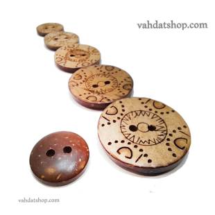 دکمه چوبی 5 سایز کد W1030