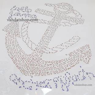 نگین ورقه ای طرح لنگر طلایی